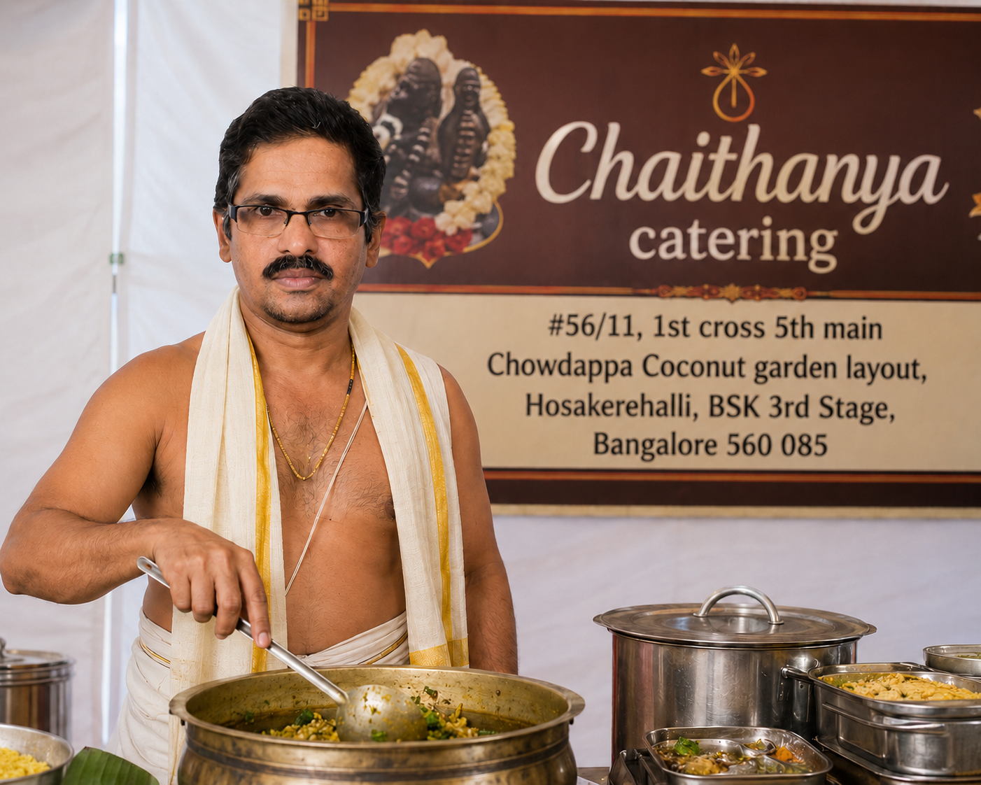 Chaithanya Catering kitchen facility in Hosakerehalli Bangalor